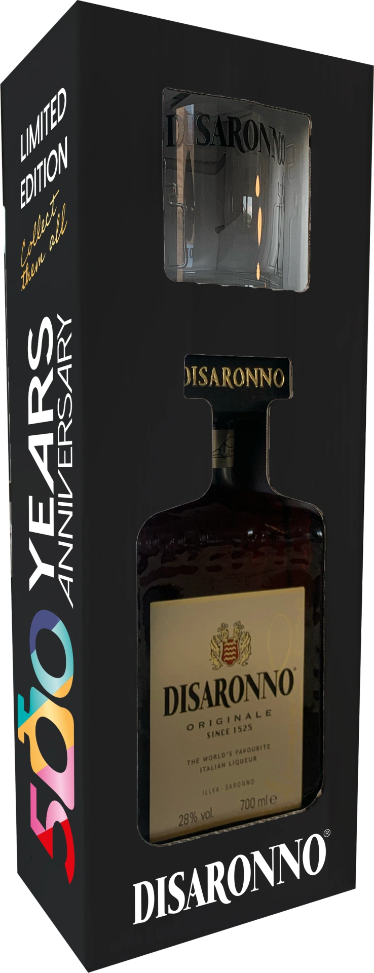 Disaronno 0,7l On-Pack mit Glas